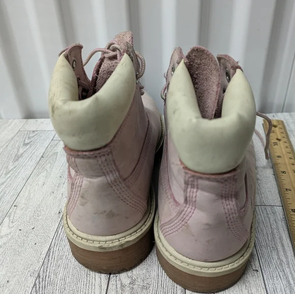Timberland Pink Kids Lace-Up Boots - Picture 5 of 9